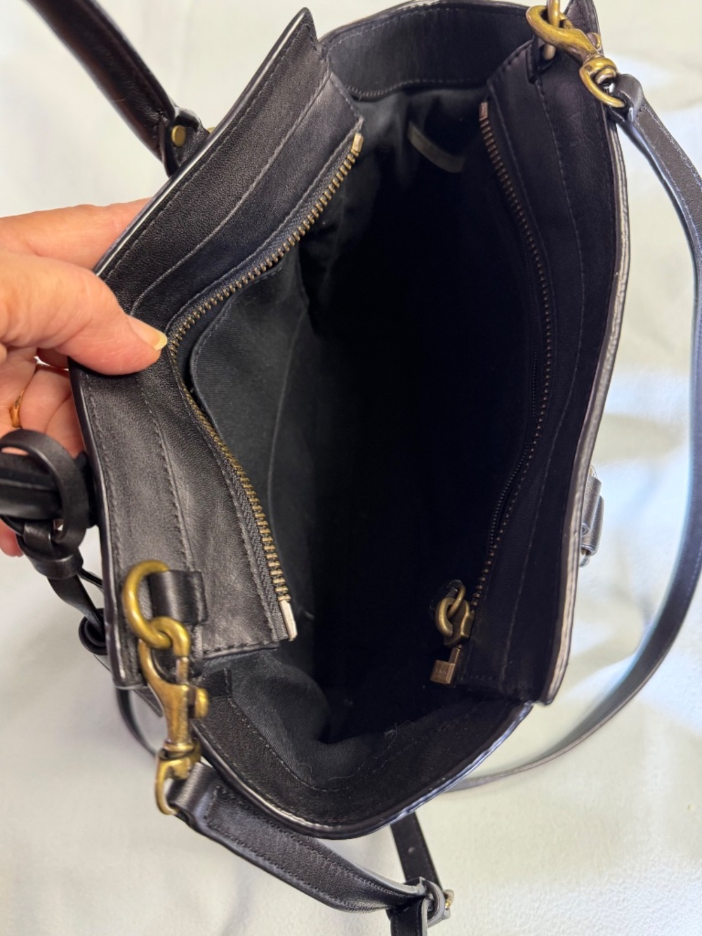 Coach Legacy Studded Mini Tanner Black Leather Crossbody Satchel Bag - Picture 7 of 13